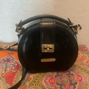 Polo Ralph Lauren round black leather purse
